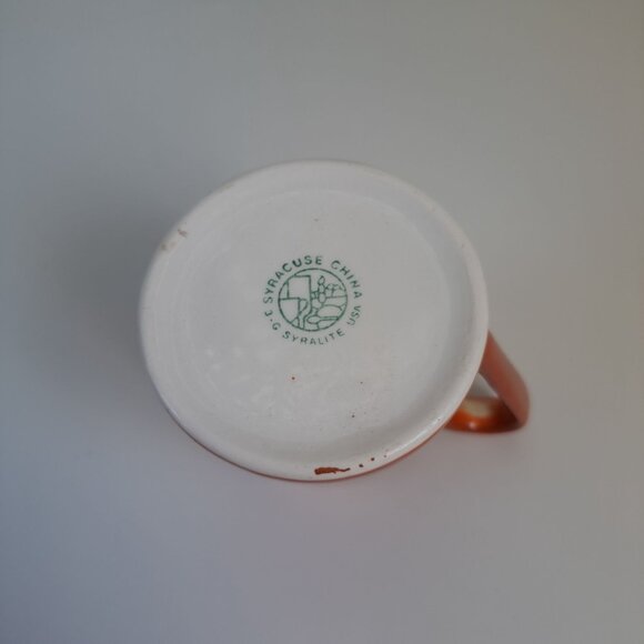 Syracuse China Restaurant Ware Orange Porcelain Creamer Syralite USA - Picture 10 of 10